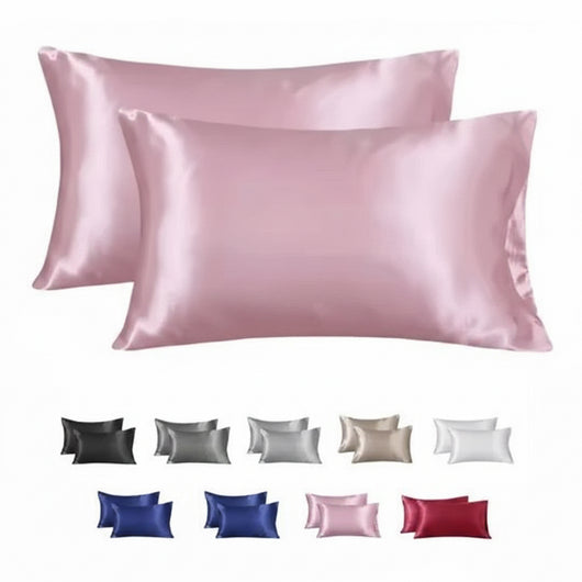 Taie d’oreiller en satin (coloris aléatoire)
